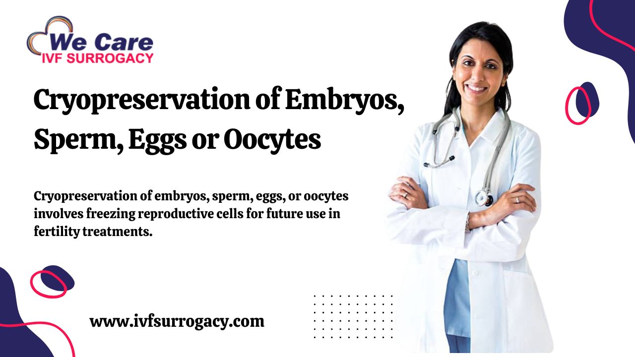 Cryopreservation of Embryos, Sperm, Eggs or Oocytes