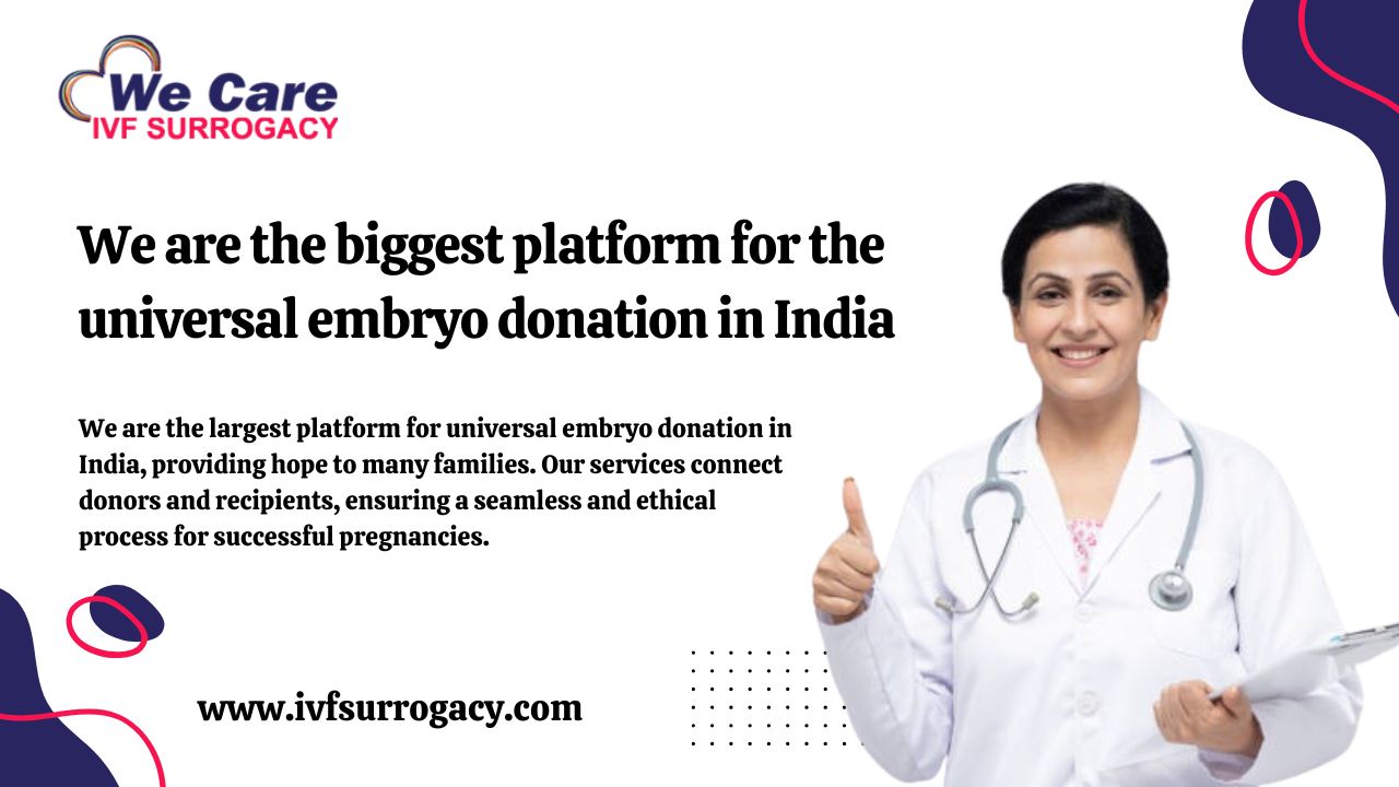 We are the biggest platform for the universal embryo donation in India